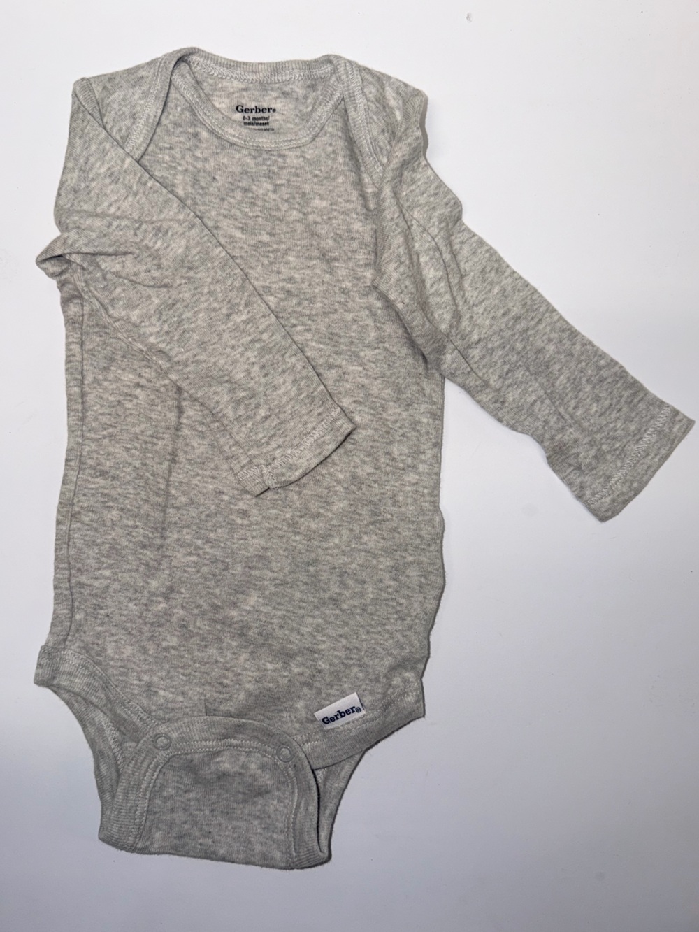 Gerber Light Heather Gray Baby Long Sleeve Onesie